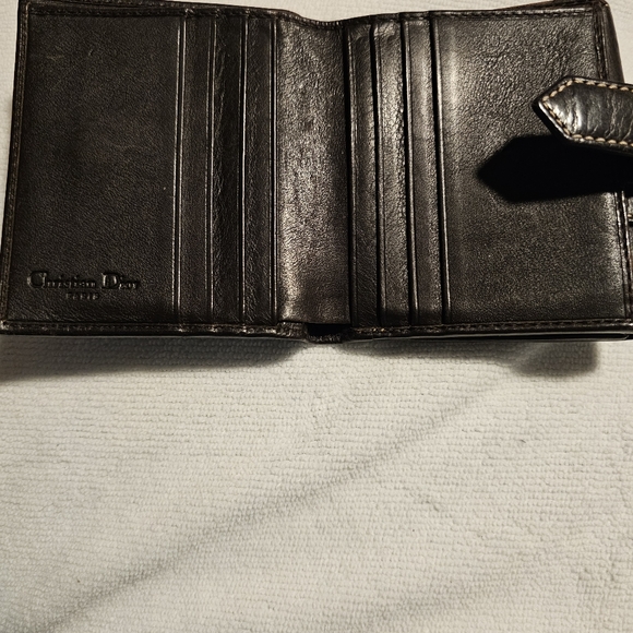 Christian Dior CD Logo Leather Bi-Fold Wallet, VINTAGE, Brown, Women's, VGUC! - Picture 6 of 13